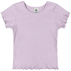 Blusa Manga Curta em Ribana Canelada - Lilás