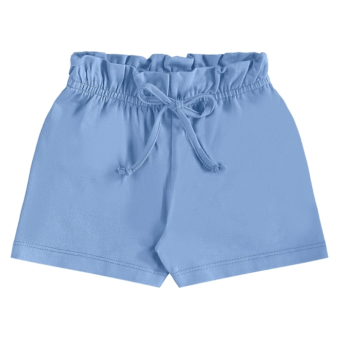 Conjunto Camiseta Regata em Meia Malha e Short em Cotton - Verde Limão/Azul