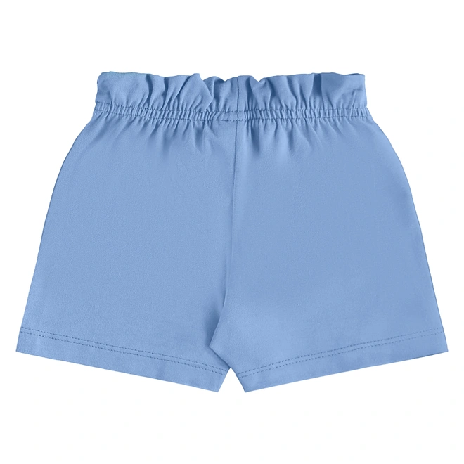 Conjunto Camiseta Regata em Meia Malha e Short em Cotton - Verde Limão/Azul