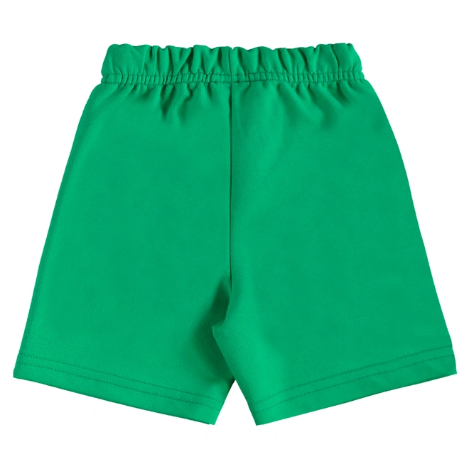 Conjunto Camiseta Regata em Malha e Bermuda em Moletom Dinossauro - Branco/Verde