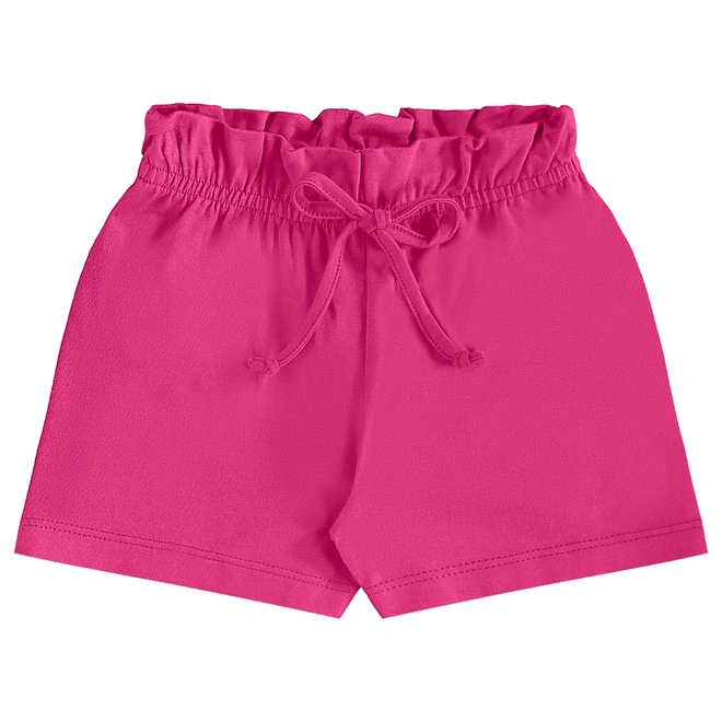 Conjunto Camiseta Regata em Meia Malha e Short em Cotton - Tangerina/Rosa