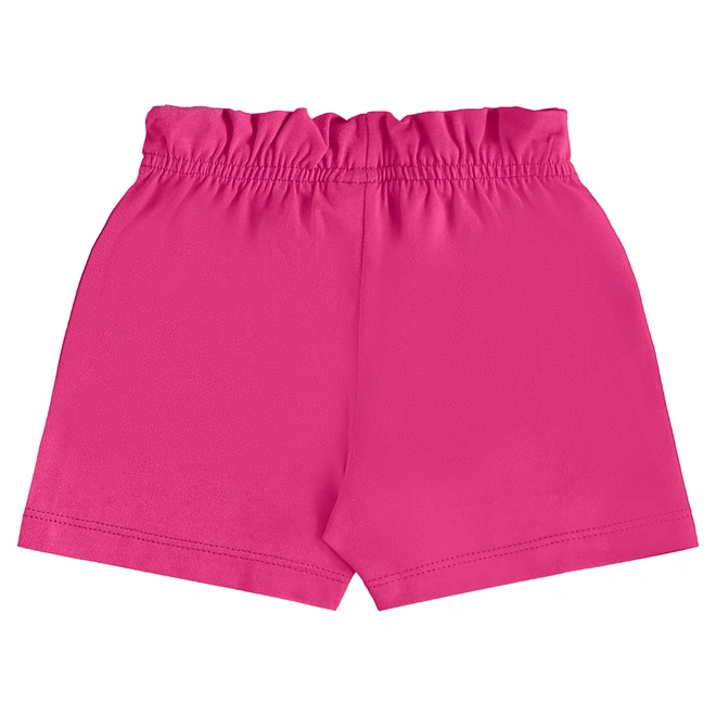 Conjunto Camiseta Regata em Meia Malha e Short em Cotton - Tangerina/Rosa