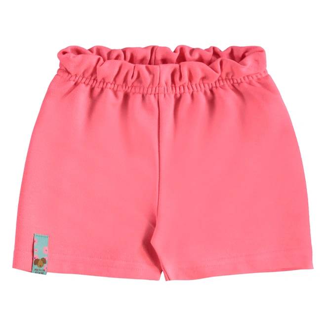 Conjunto Blusa em Cotton e Short em Moletom Floral - Verde/Rosa