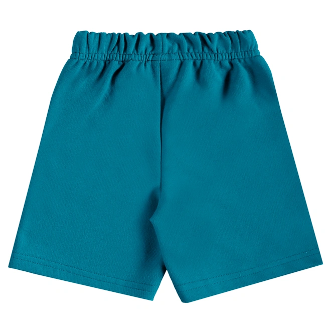 Conjunto Camiseta Regata em Malha e Bermuda em Moletom Dinossauro - Azul Escuro