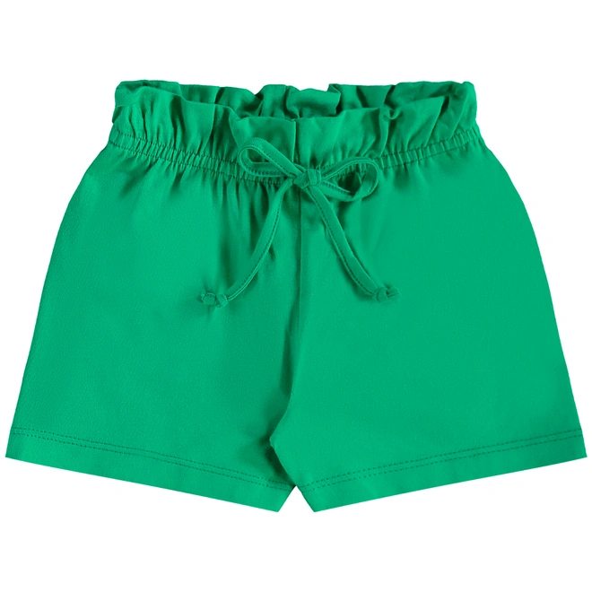 Conjunto Camiseta Regata em Meia Malha e Short em Cotton - Natural/Verde