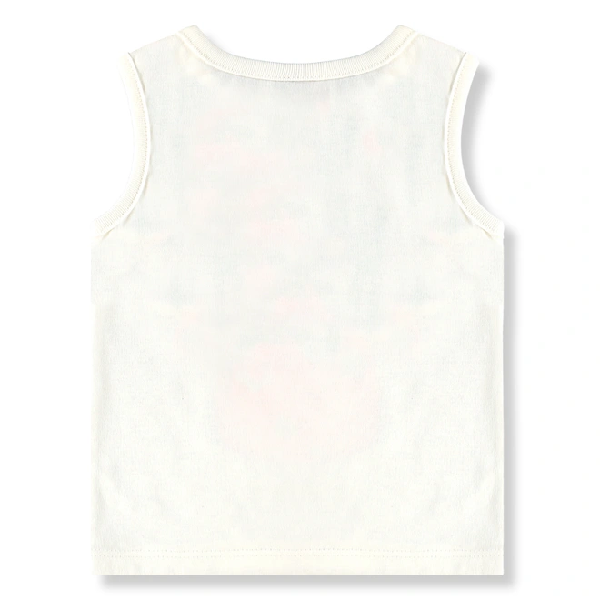 Conjunto Camiseta Regata em Meia Malha e Short em Cotton - Natural/Verde