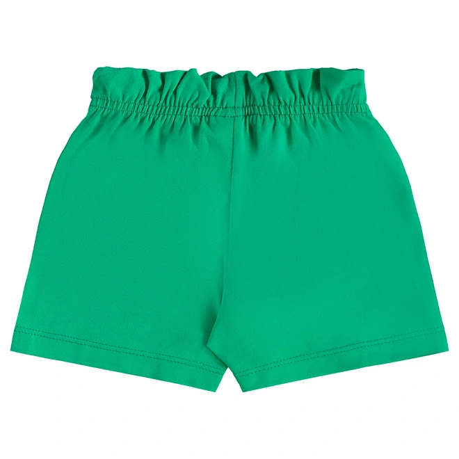 Conjunto Camiseta Regata em Meia Malha e Short em Cotton - Natural/Verde