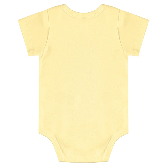 Body Manga Curta em Suedine - Baunilha