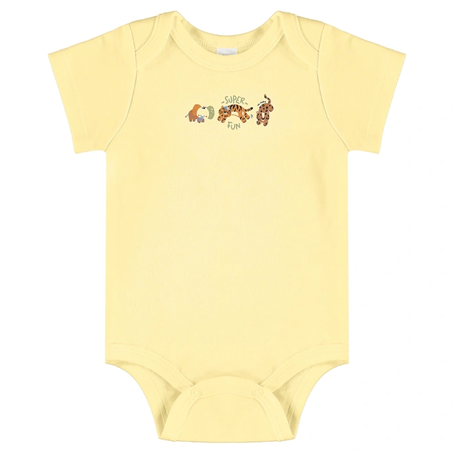 Body Manga Curta em Suedine - Baunilha