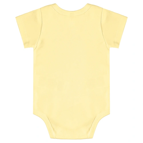 Body Manga Curta em Suedine - Baunilha