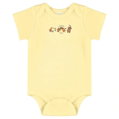 Body Manga Curta em Suedine - Baunilha