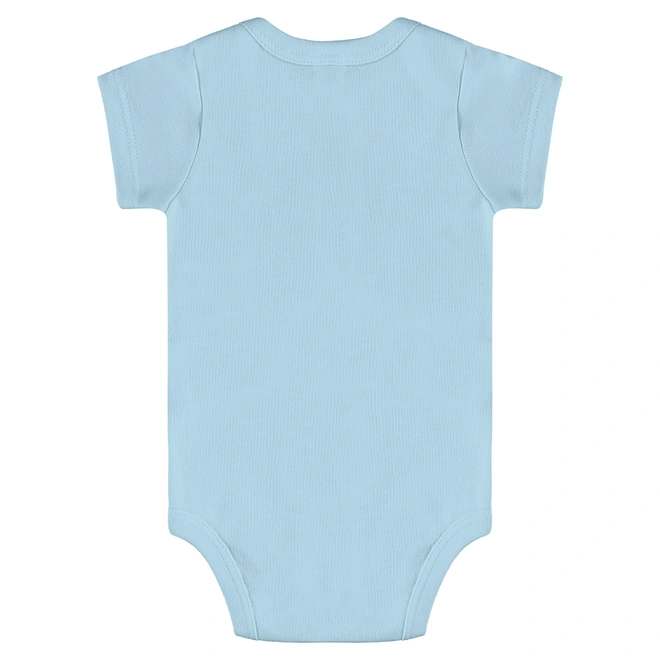 Body Manga Curta em Suedine - Azul Cool