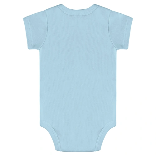 Body Manga Curta em Suedine - Azul Cool