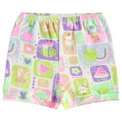 Short em Suedine Estampa Abstrata - Natural
