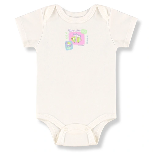 Conjunto Body Meia Manga com Short em Suedine Estampa Abstrata - Natural