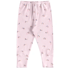 Calça Em Suedine Estampa de Cachorrinhos - Rosa