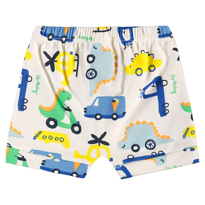 Conjunto Body e Short em Suedine Estampa Abstrata Divertida - Azul Cool