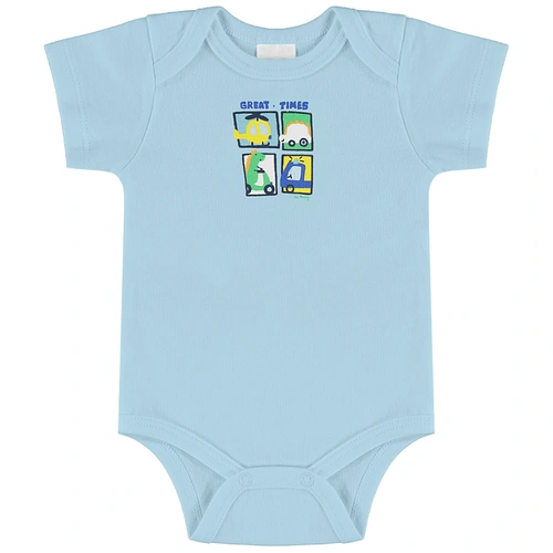 Conjunto Body e Short em Suedine Estampa Abstrata Divertida - Azul Cool