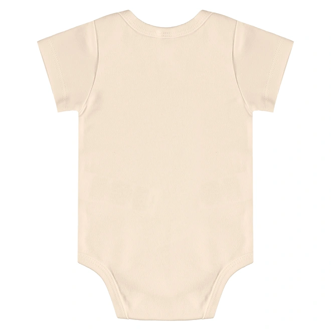 Body Manga Curta em Suedine - Bege