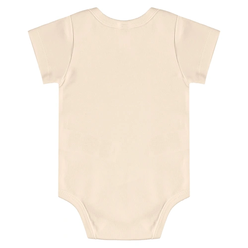 Body Manga Curta em Suedine - Bege