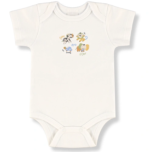 Conjunto Body e Short em Suedine Estampa Bichinhos - Natural