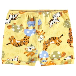 Short em Suedine Estampa Bichinhos - Amarelo
