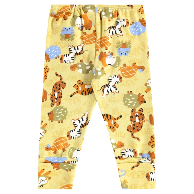 Calça em Suedine Estampa Bichinhos - Amarelo