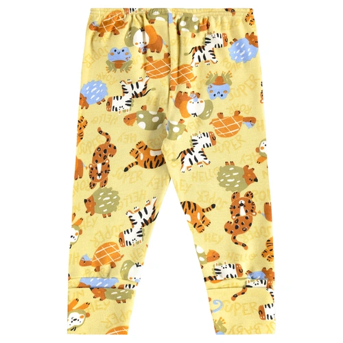 Calça em Suedine Estampa Bichinhos - Amarelo