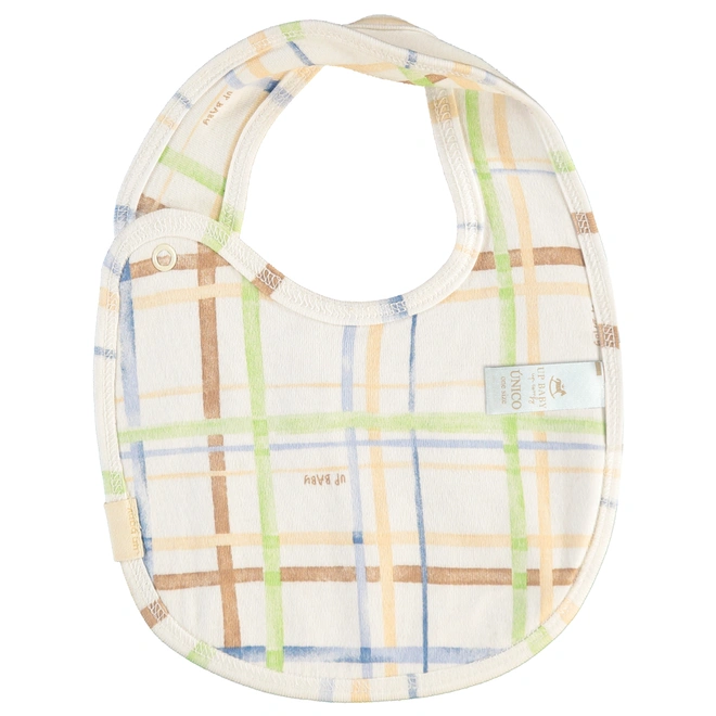 Babador em Suedine Estampa Dinossauro e Listras - Bege