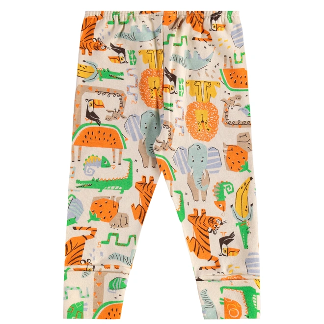 Calça em Suedine Estampa Bichinhos - Bege