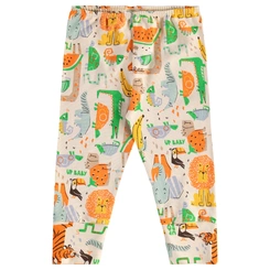Calça em Suedine Estampa Bichinhos - Bege