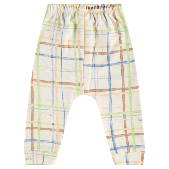 Conjunto Body Manga Curta e Calça em Suedine Estampa Dinossauro e Listras - Natural