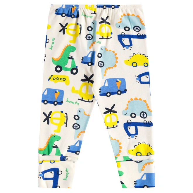 Calça em Suedine Estampa Abstrata Divertida - Natural