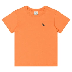 Camiseta Básica Manga Curta em Meia Malha - Tangerina
