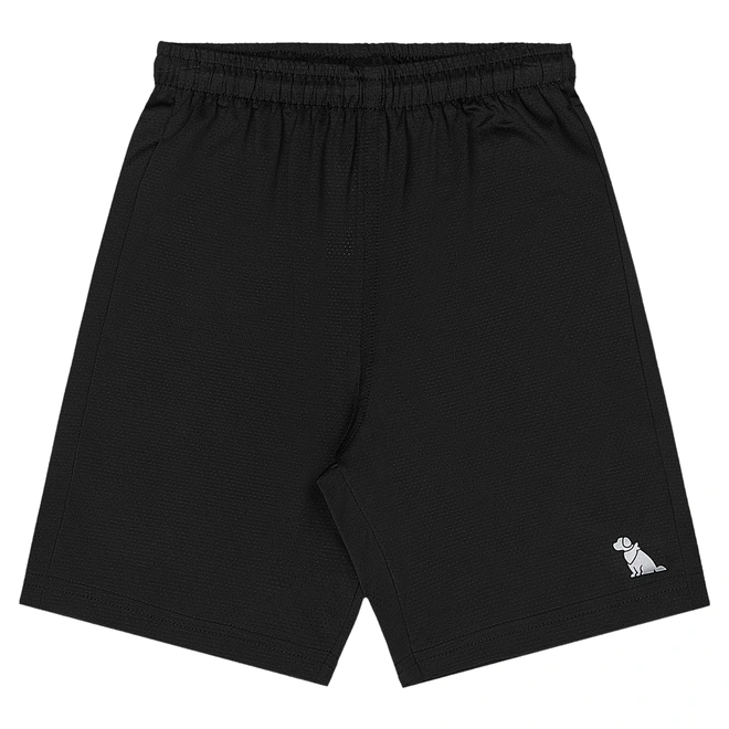 Conjunto Camiseta e Bermuda em Malha Dry Fit - Preto