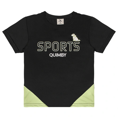 Conjunto Camiseta e Bermuda em Malha Dry Fit - Preto