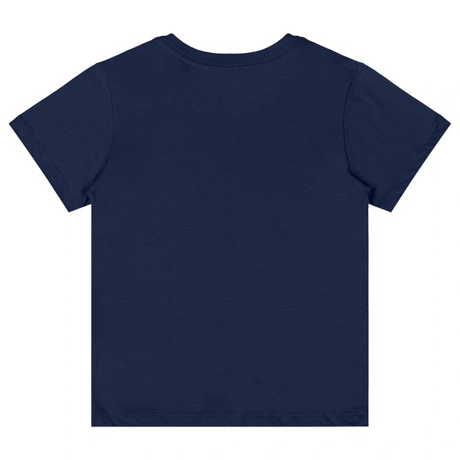 Camiseta Básica Manga Curta em Meia Malha - Azul Escuro