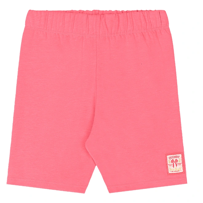 Conjunto Blusa em Malha e Bermuda em Cotton Strawberry - Rosa