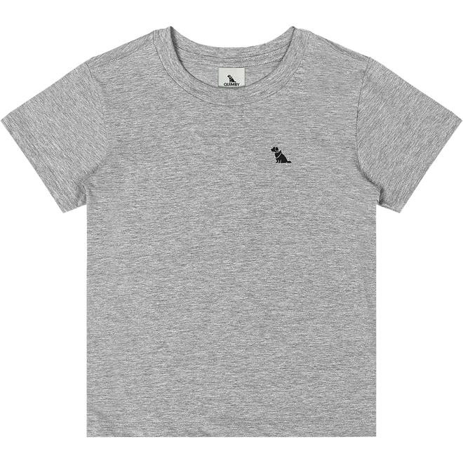 Camiseta Básica Manga Curta em Meia Malha - Cinza Médio