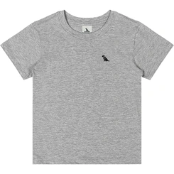 Camiseta Básica Manga Curta em Meia Malha - Cinza Médio