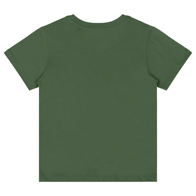 Camiseta Básica Manga Curta em Meia Malha - Verde Bronze