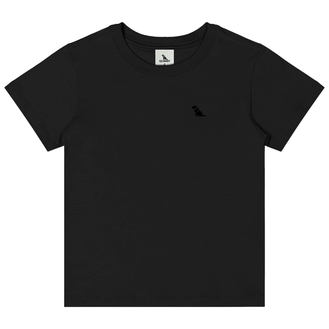 Camiseta Básica Manga Curta em Meia Malha - Preto