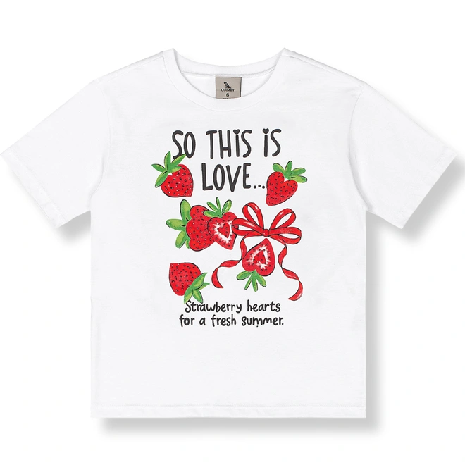 Conjunto Blusa em Malha e Bermuda em Cotton Strawberry - Branco Especial