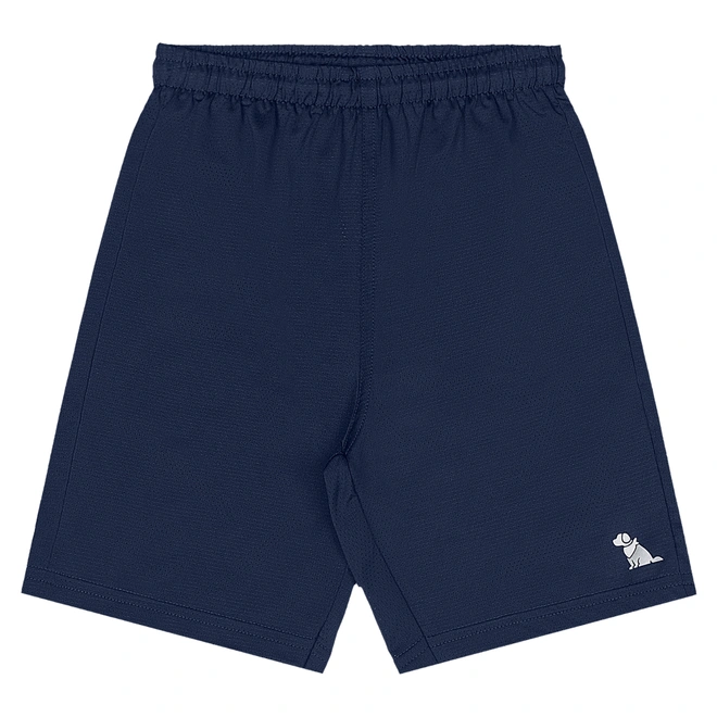 Conjunto Camiseta e Bermuda em Malha Dry Fit - Azul Escuro