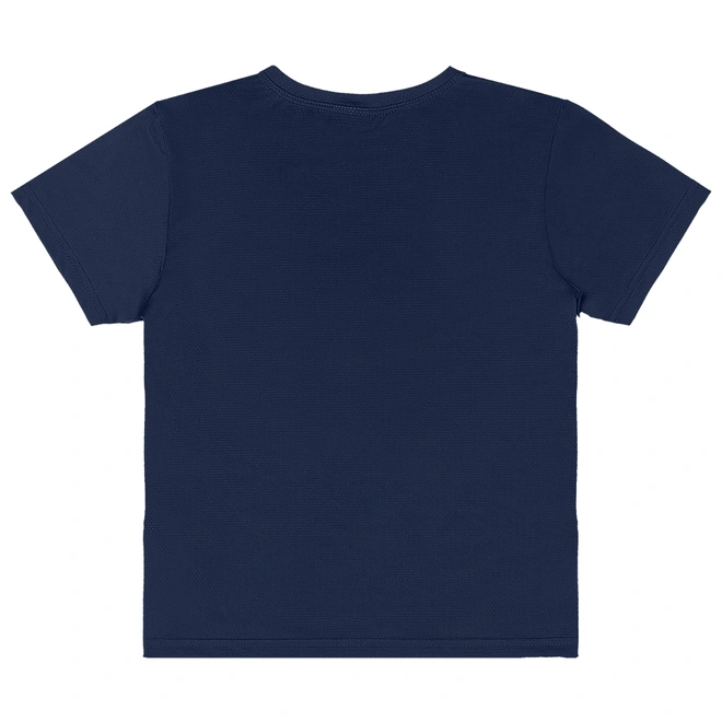 Conjunto Camiseta e Bermuda em Malha Dry Fit - Azul Escuro