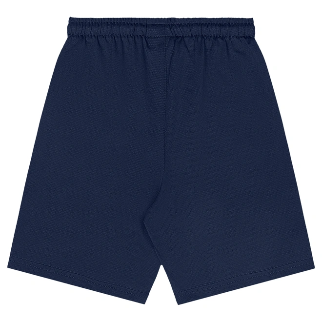 Conjunto Camiseta e Bermuda em Malha Dry Fit - Azul Escuro