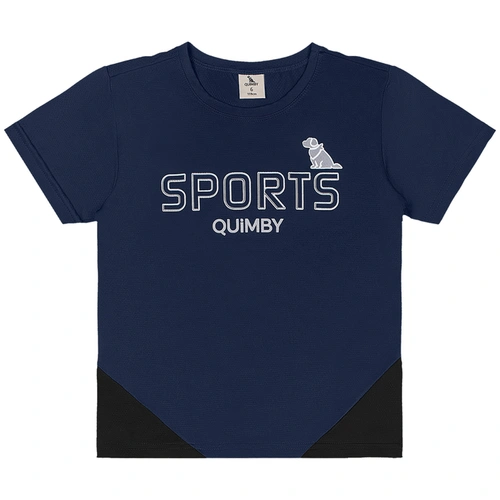 Conjunto Camiseta e Bermuda em Malha Dry Fit - Azul Escuro