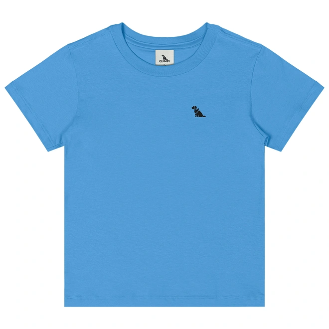 Camiseta Básica Manga Curta em Meia Malha - Azul Ethereal