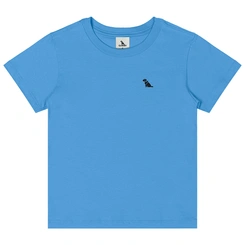 Camiseta Básica Manga Curta em Meia Malha - Azul Ethereal