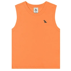 Camiseta Regata Básica em Meia Malha - Tangerina